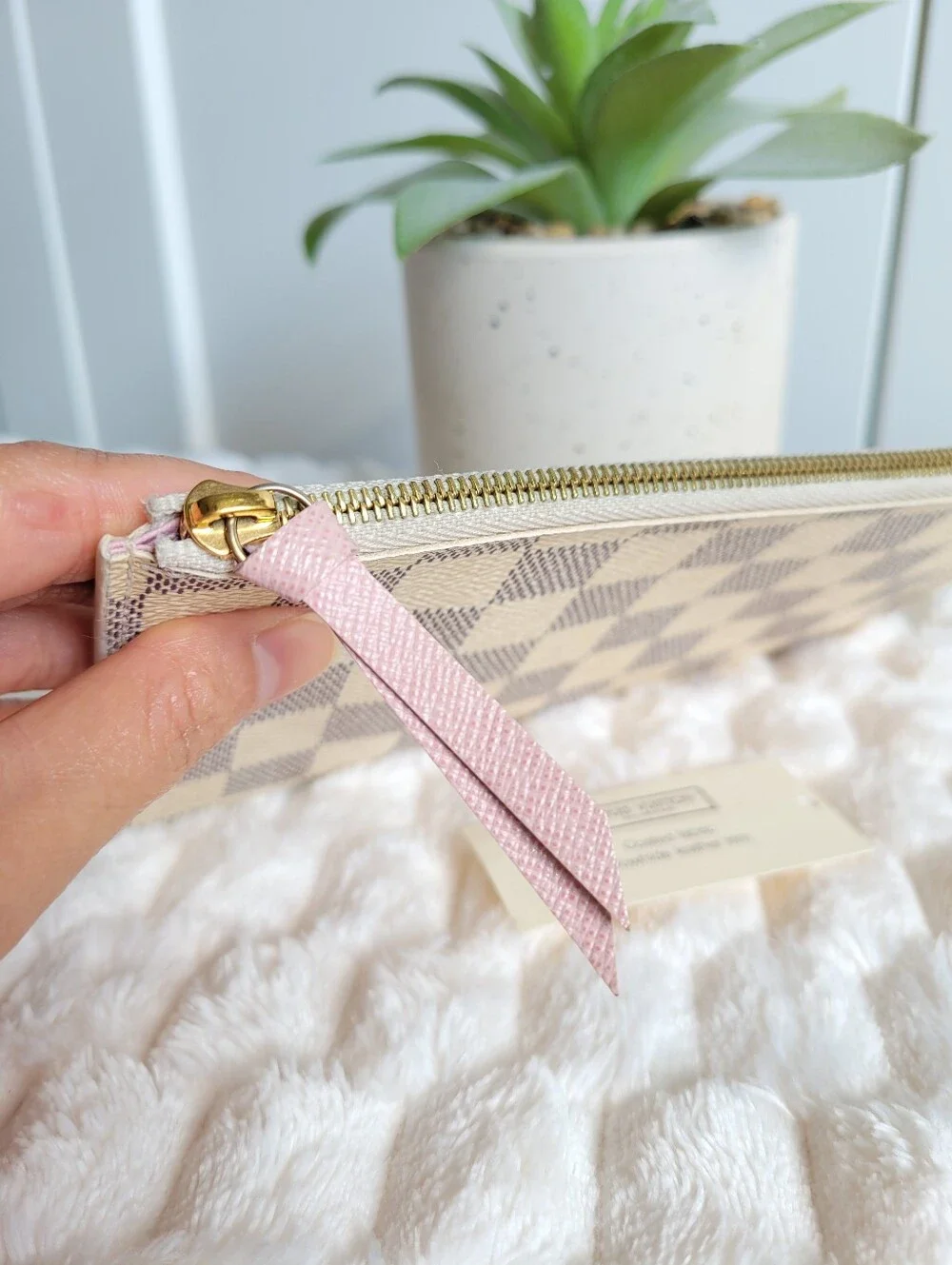 💕Louis Vuitton FELICIE Insert Coin Make Up Purse Wallet Damier Azur